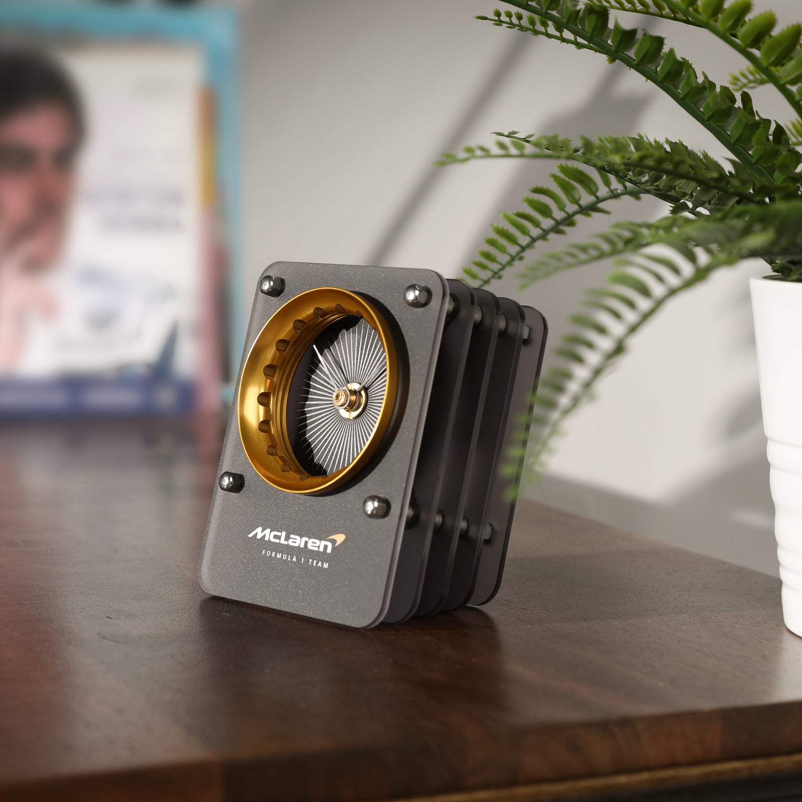 McLaren F1 Team Wheel Nut Collar Clock - Gold