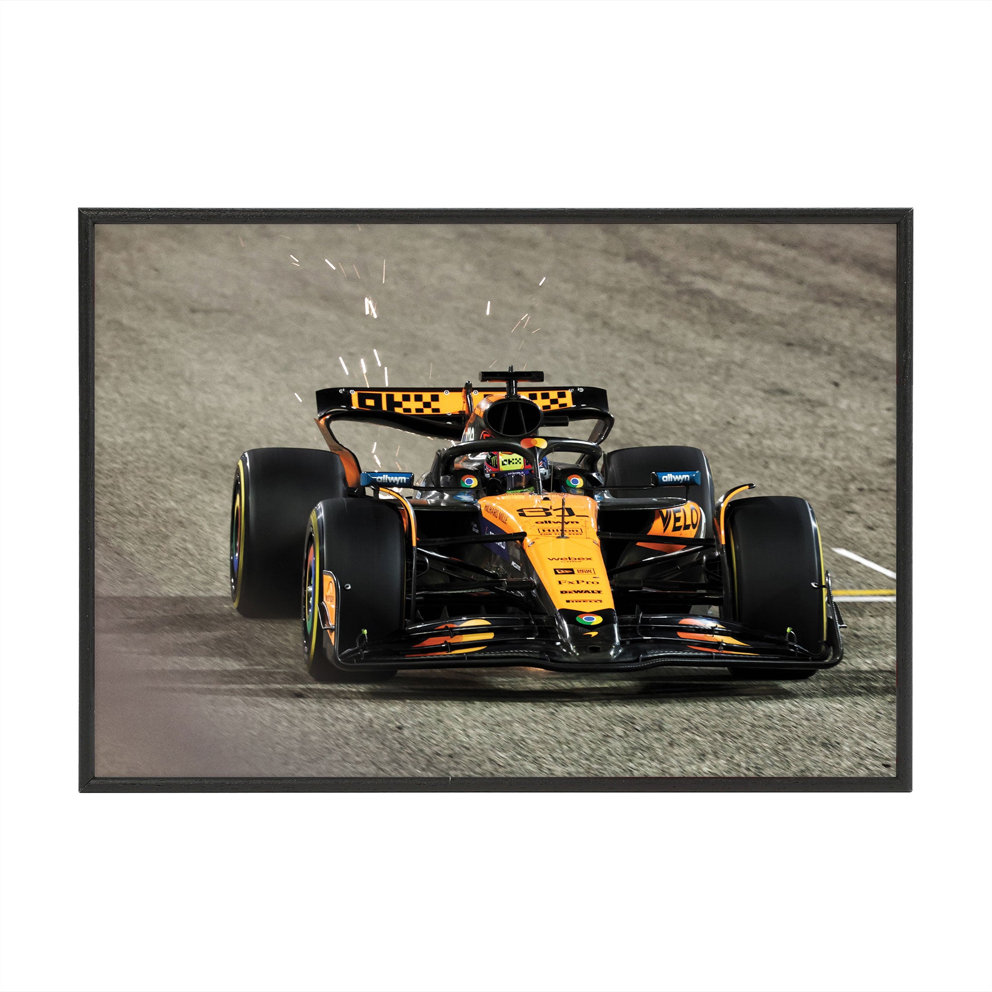 Oscar Piastri 2025 McLaren F1 Team Print - Bahrain GP - Box Frame