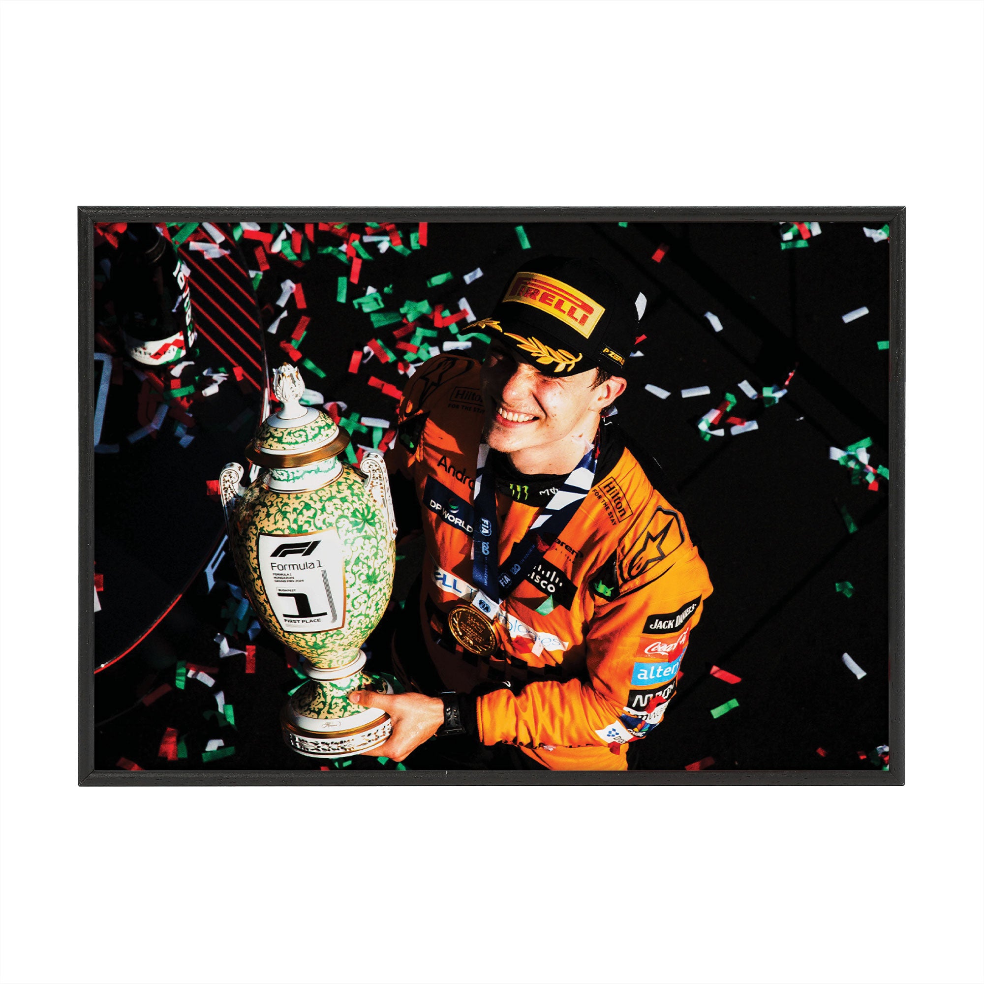 Oscar Piastri 2024 McLaren F1 Team Frame Print - First Win - Hungarian GP