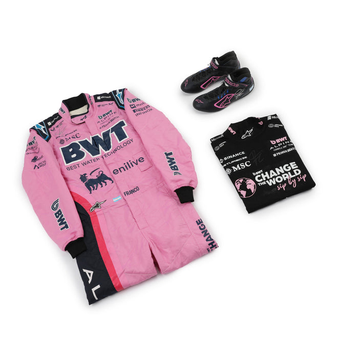 Franco Colapinto Signed 2025 Grand Prix Used Alpine F1 Team Racewear Bundle - Austrian GP
