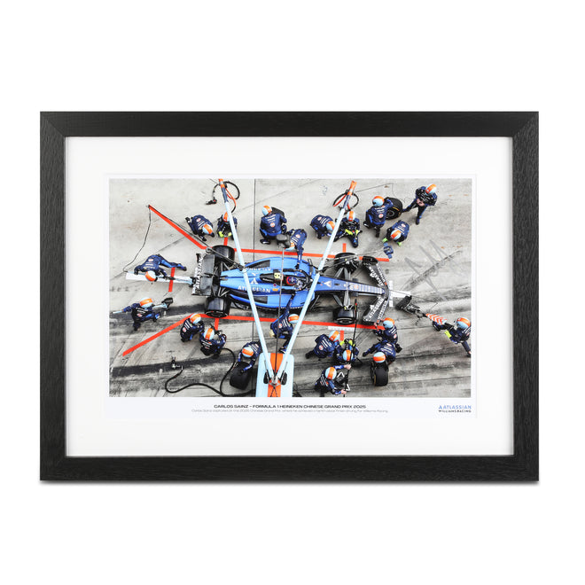 Carlos Sainz 2025 Atlassian Williams Racing Signed Photo - Chinese GP