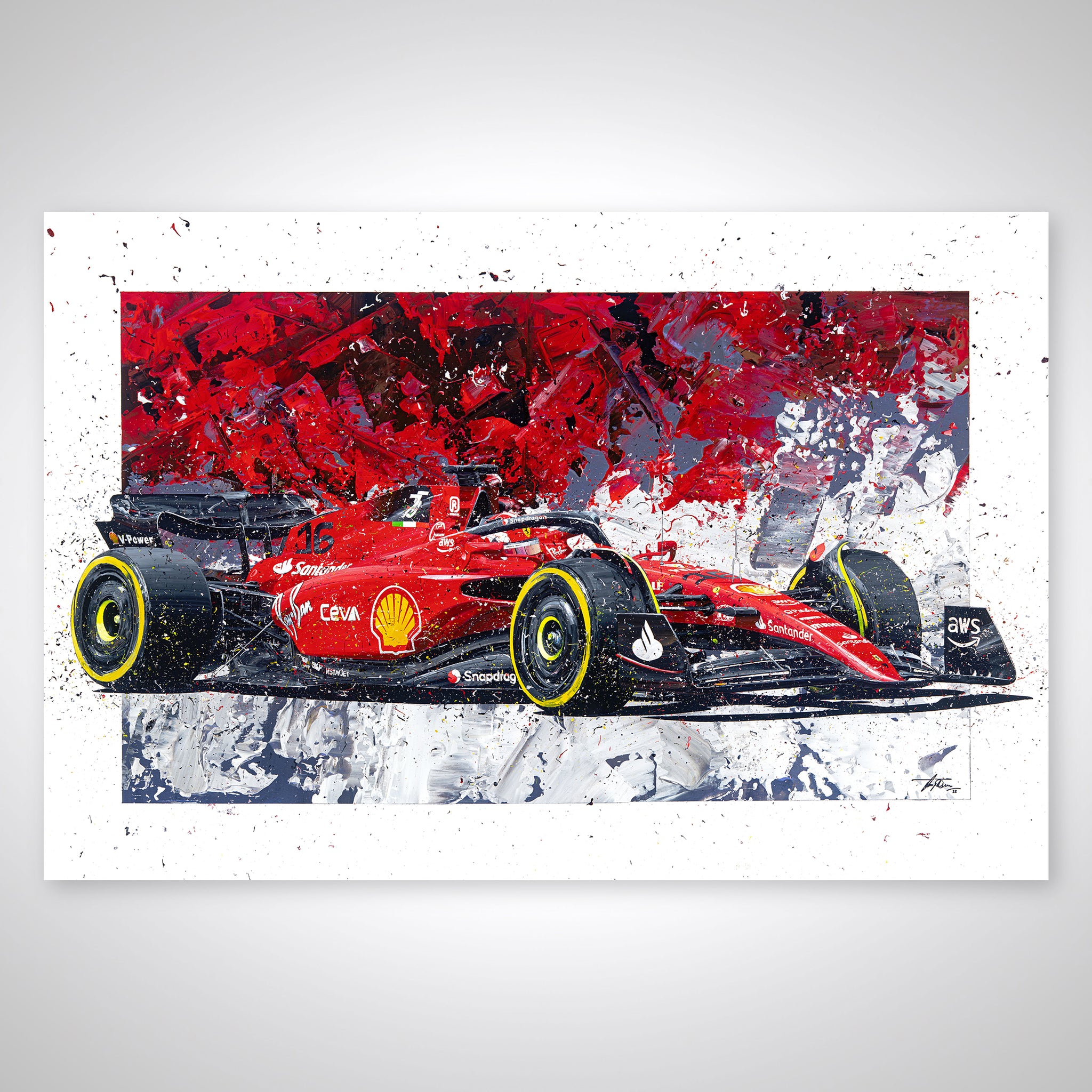Charles Leclerc, F1 Poster, Canvas, Scuderia Ferrari, F1-75 Car