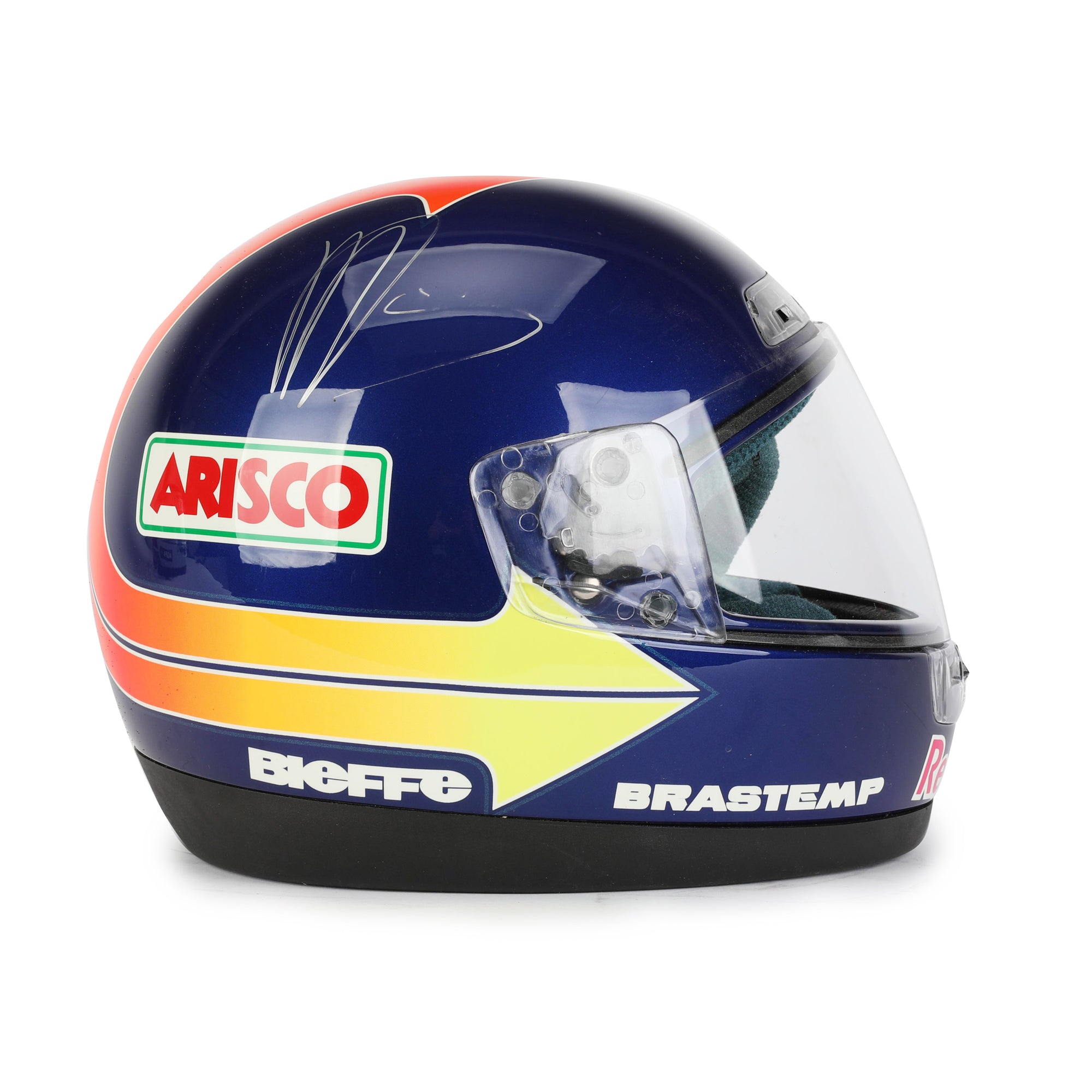 Pedro Diniz Signed Official Bieffe Replica Motorbike Helmet