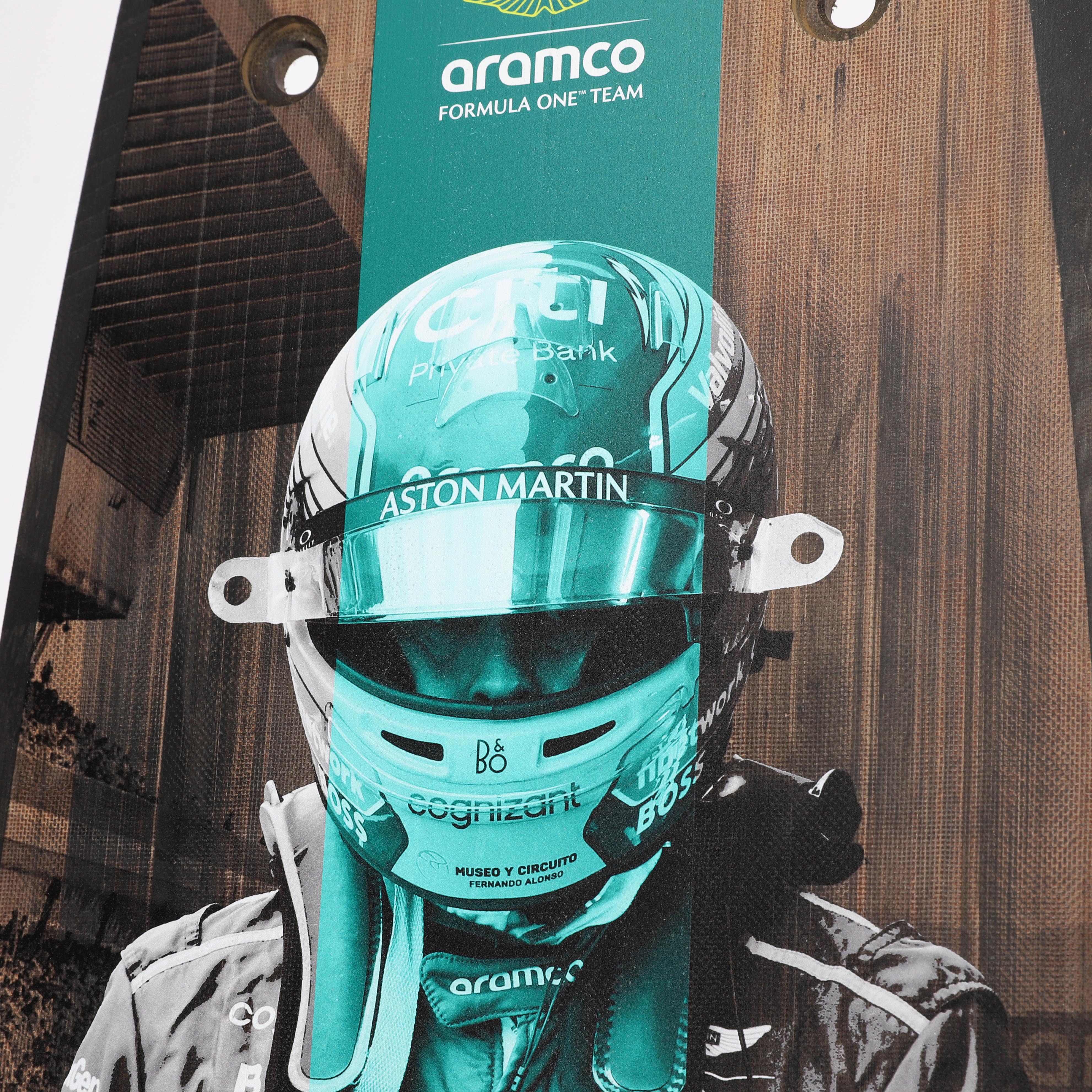 Fernando Alonso 2024 Aston Martin Aramco F1® Team Skid Block Plank Wall Art