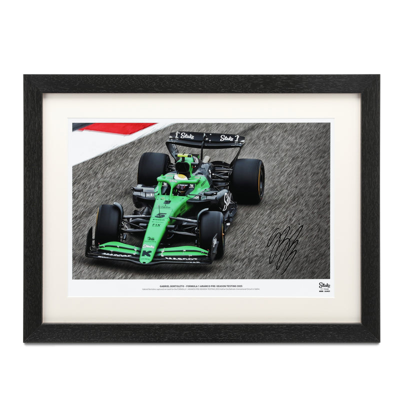 Gabriel Bortoleto Kick Sauber 2025 Pre-Season Testing Signed Photo - Bahrain GP