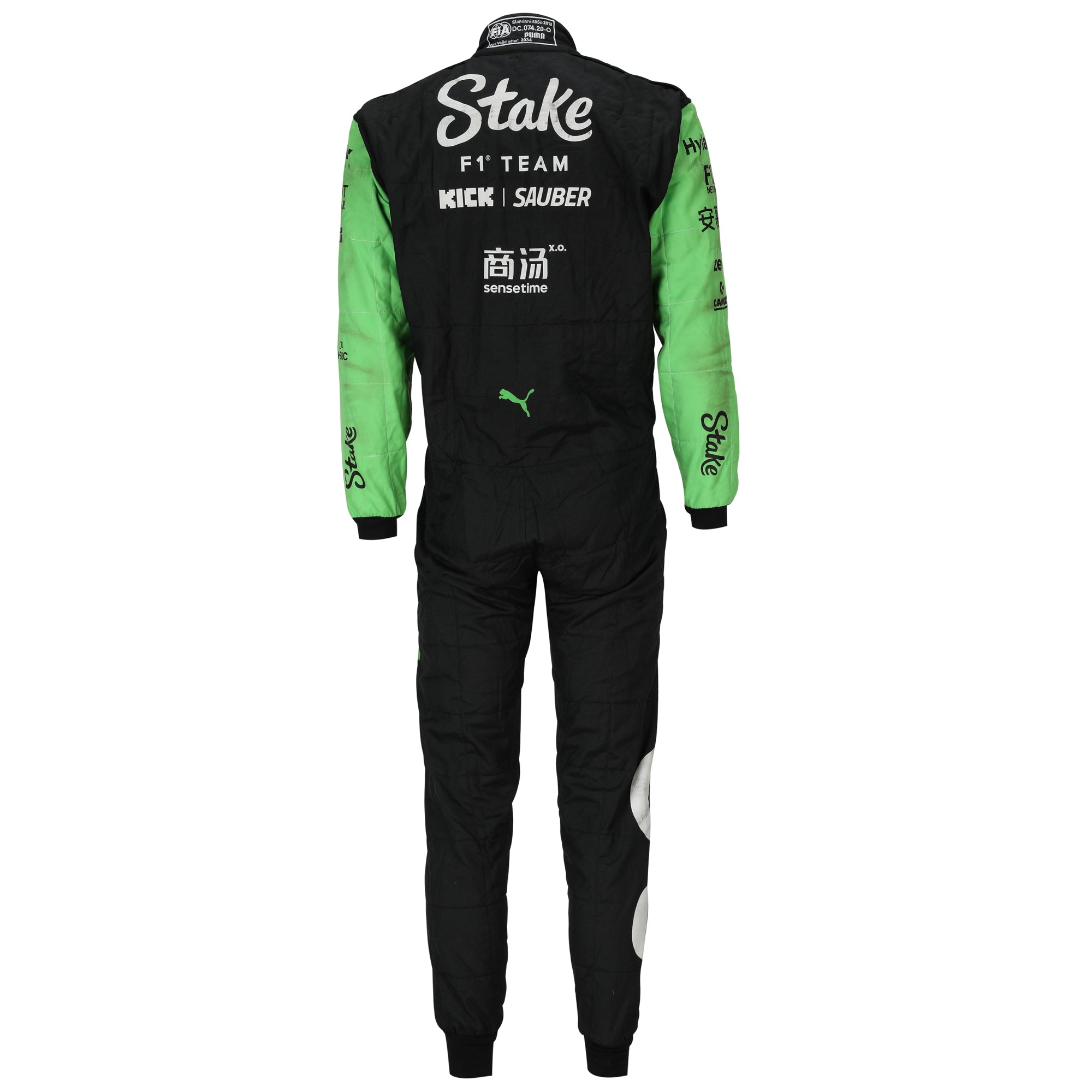Guanyu Zhou Signed 2024 Stake F1 Team Kick Sauber Grand Prix Used Race Suit - Brazilian GP