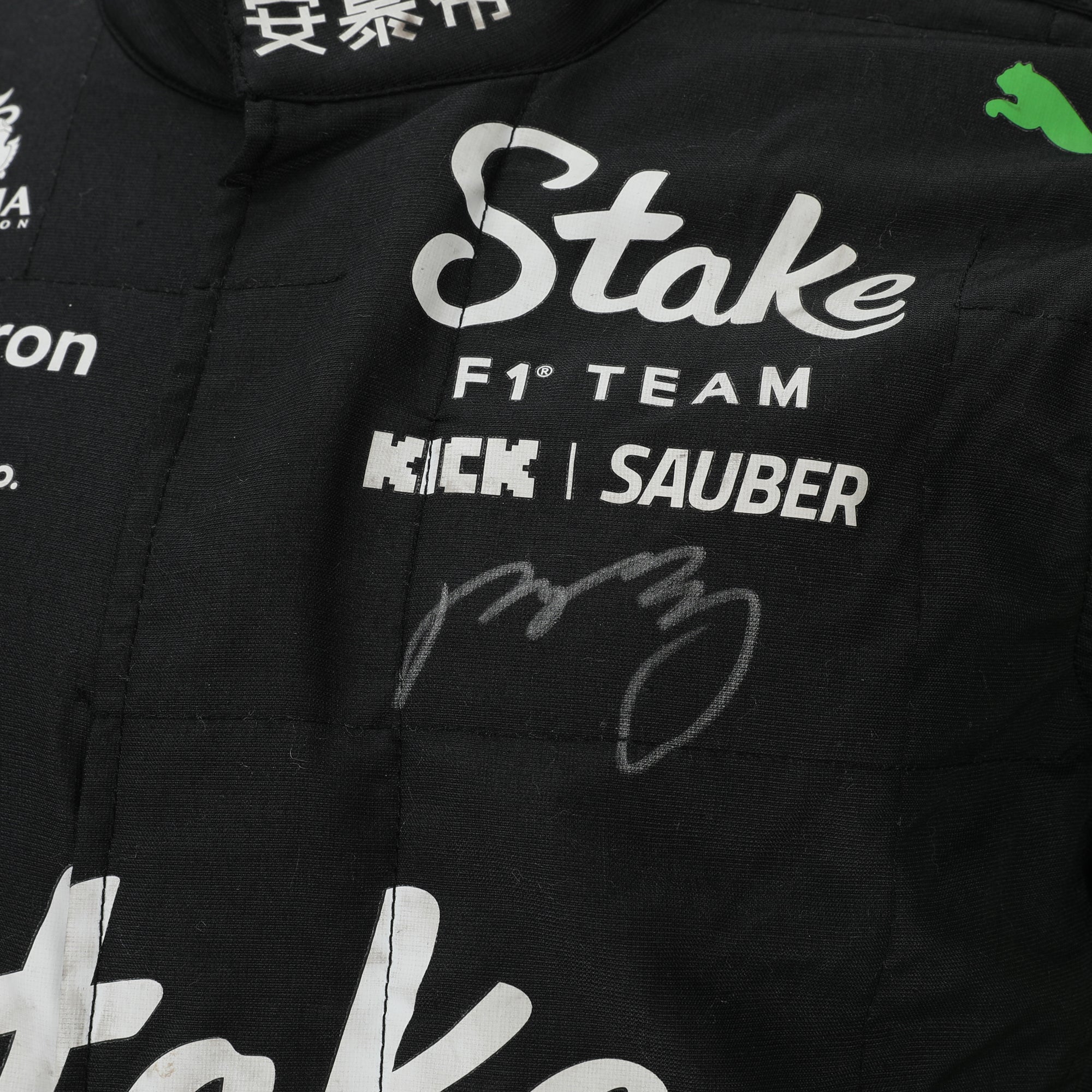 Guanyu Zhou Signed 2024 Stake F1 Team Kick Sauber Grand Prix Used Race Suit - Brazilian GP