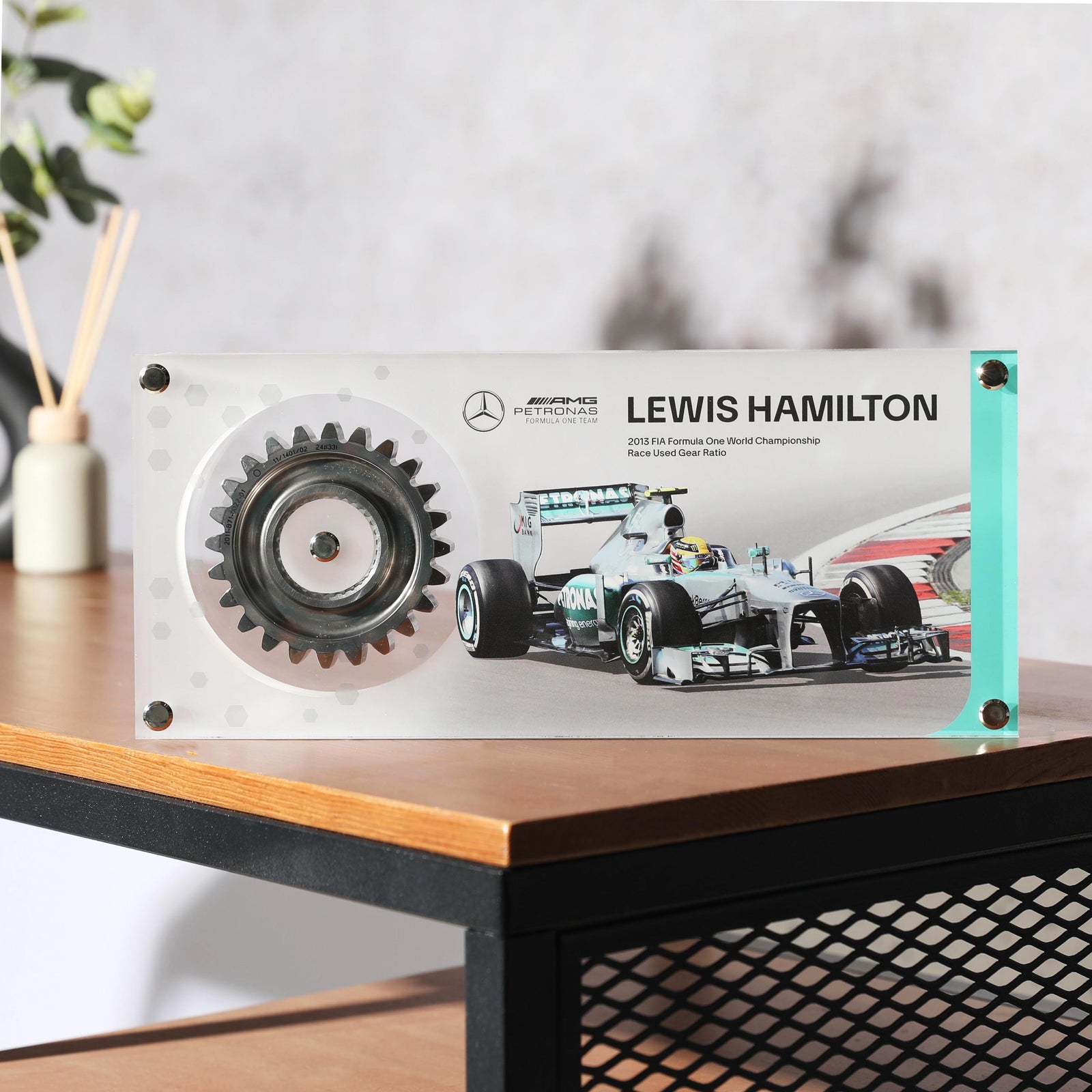 Lewis Hamilton 2013 Mercedes-AMG Petronas F1 team Gear Ratio in Acrylic