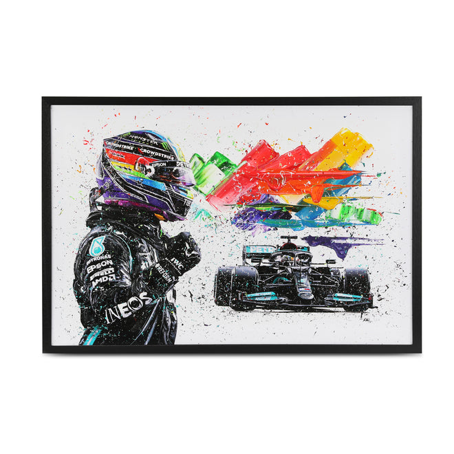 Lewis Hamilton 2021 'Rainbow' Hand Embellished Canvas – David Johnson