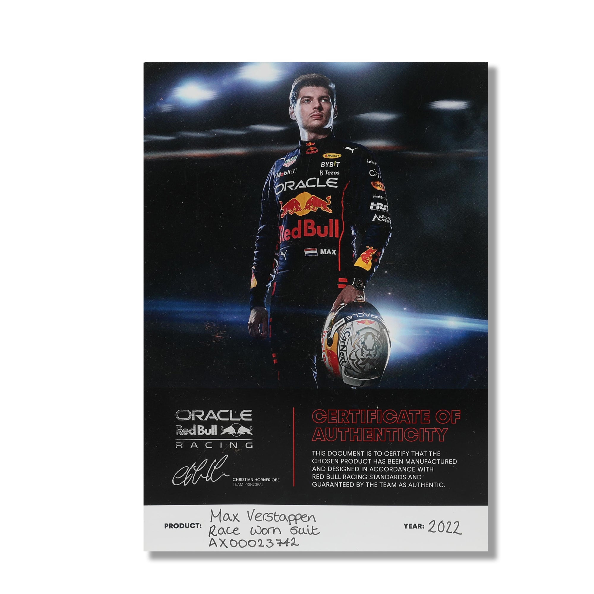 Max Verstappen Red Bull Racing Grand Prix Used Race Suit – 2022 Formula One World Championship