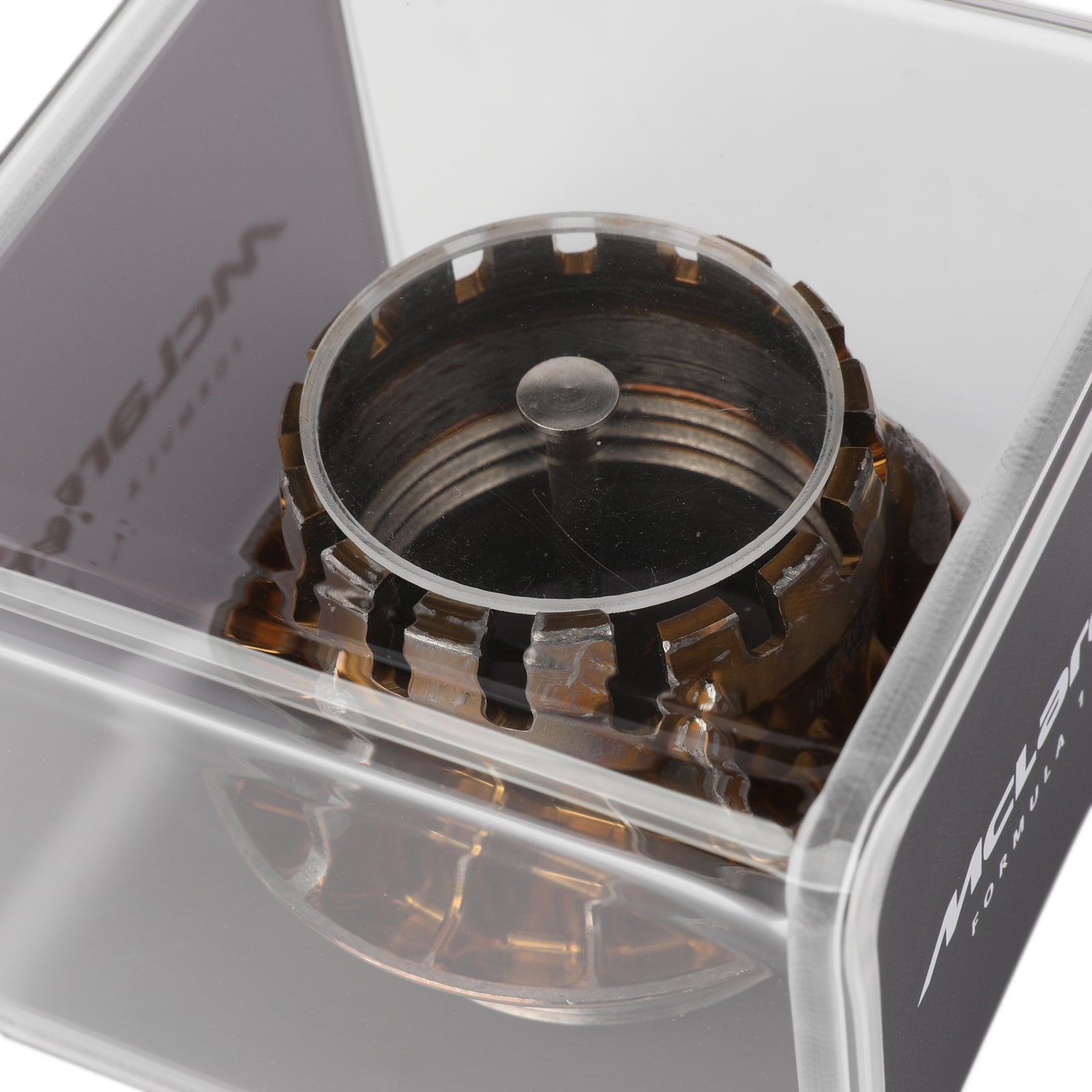 McLaren 2023 Race-Used Wheel Nut in Display Case - Gold