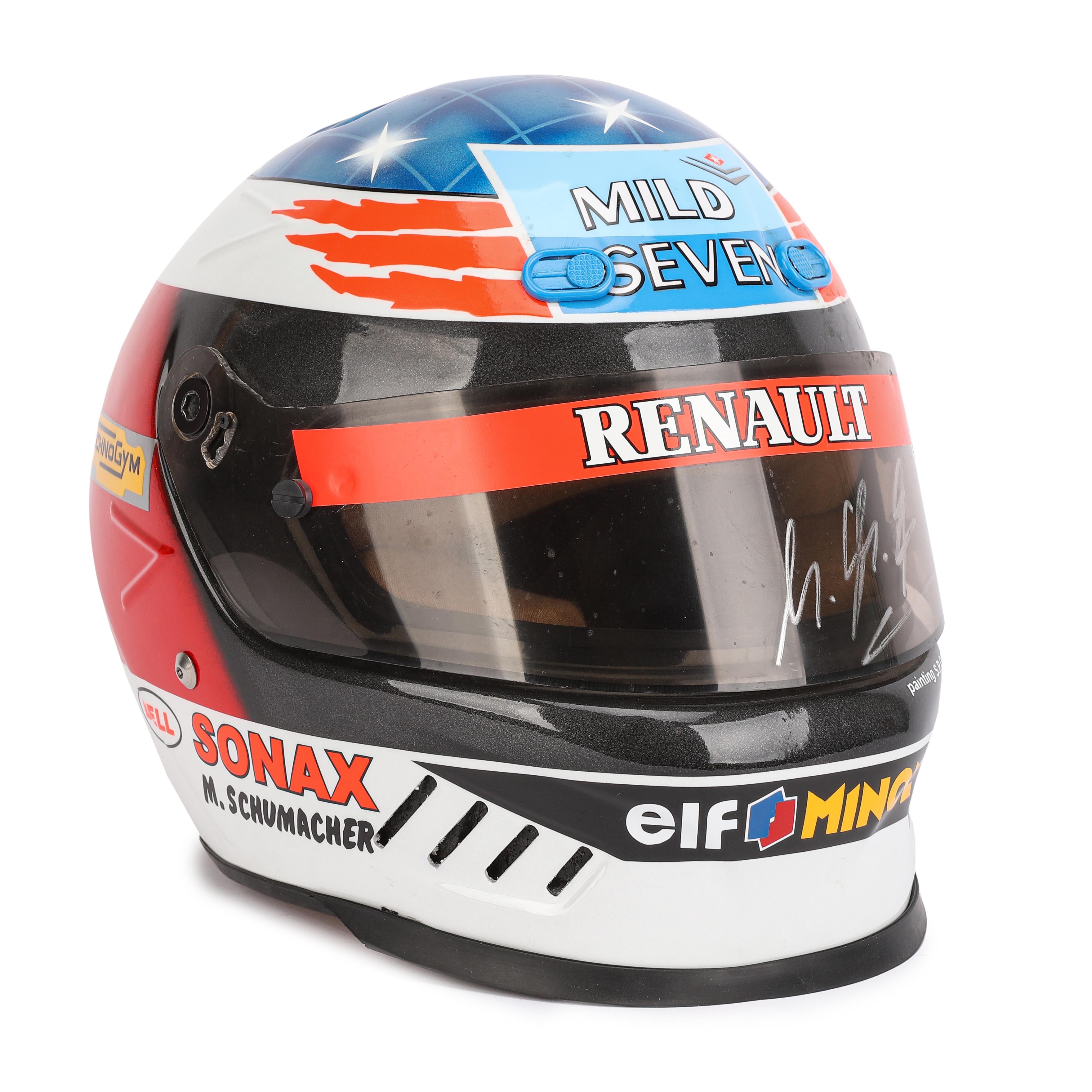 Michael Schumacher Signed Replica Benetton Helmet – 1995 Formula One Season