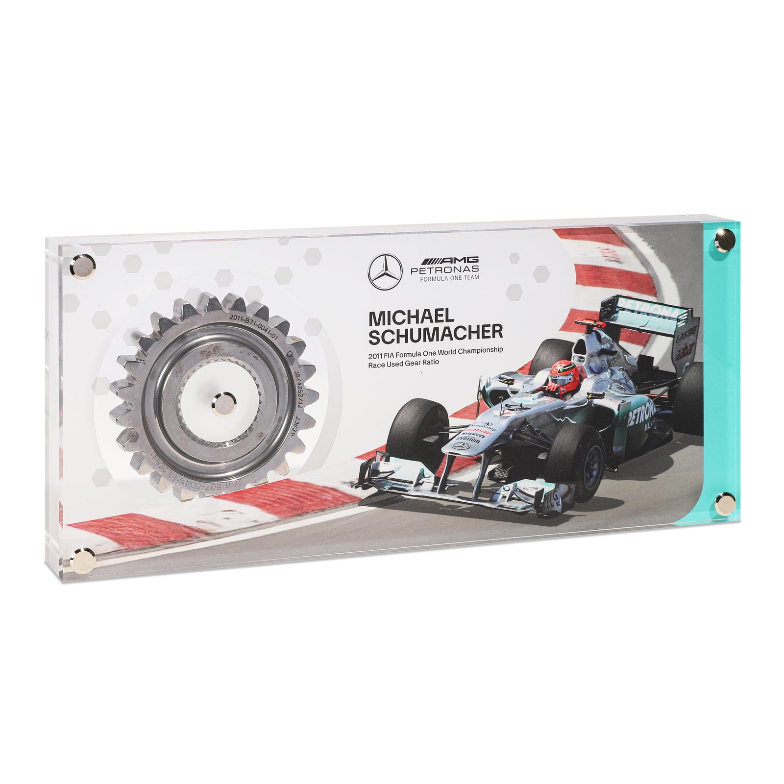 Michael Schumacher 2011 Mercedes-AMG Petronas Gear Ratio in Acrylic