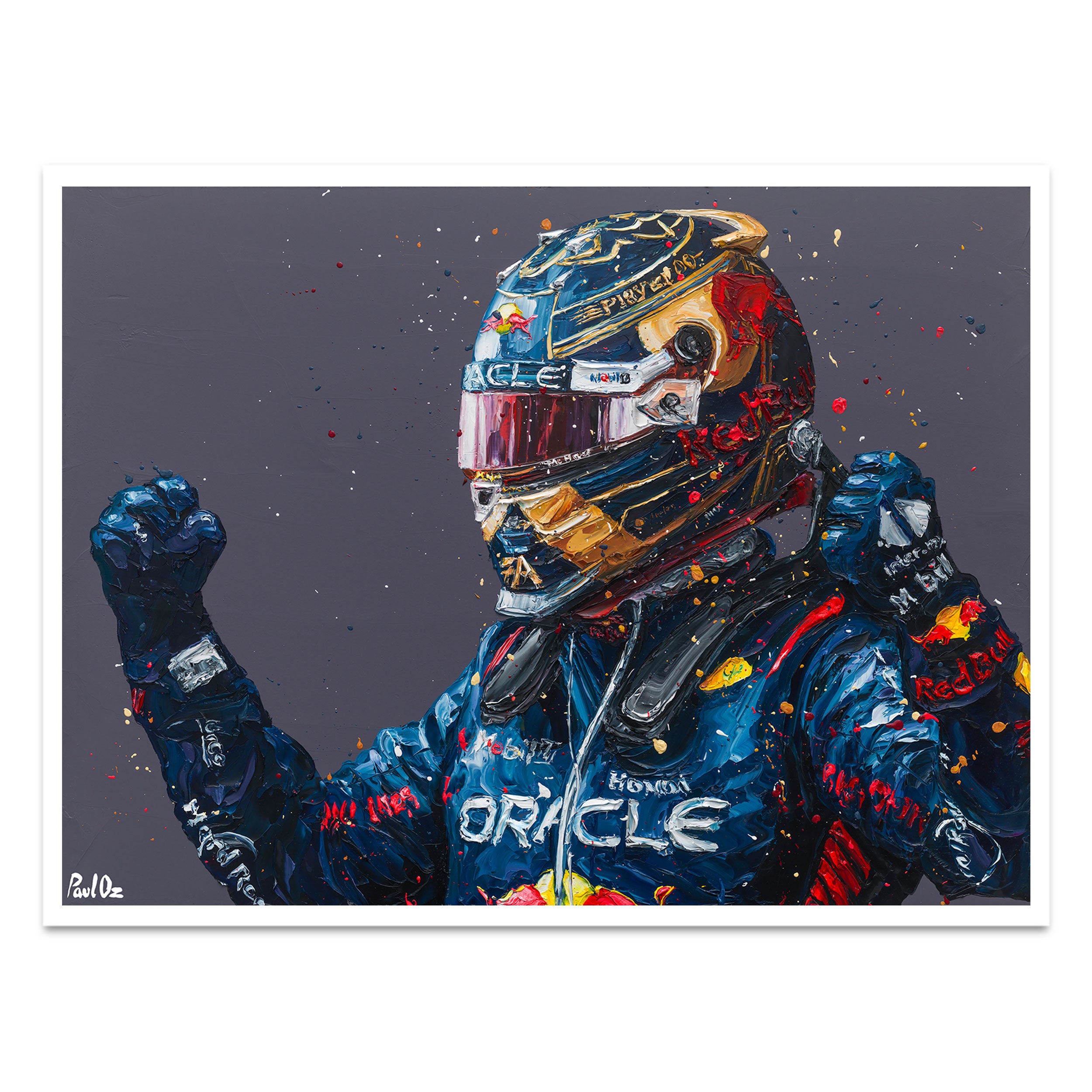 Max Verstappen 2023 ‘World Title’ Framed Print – Paul Oz