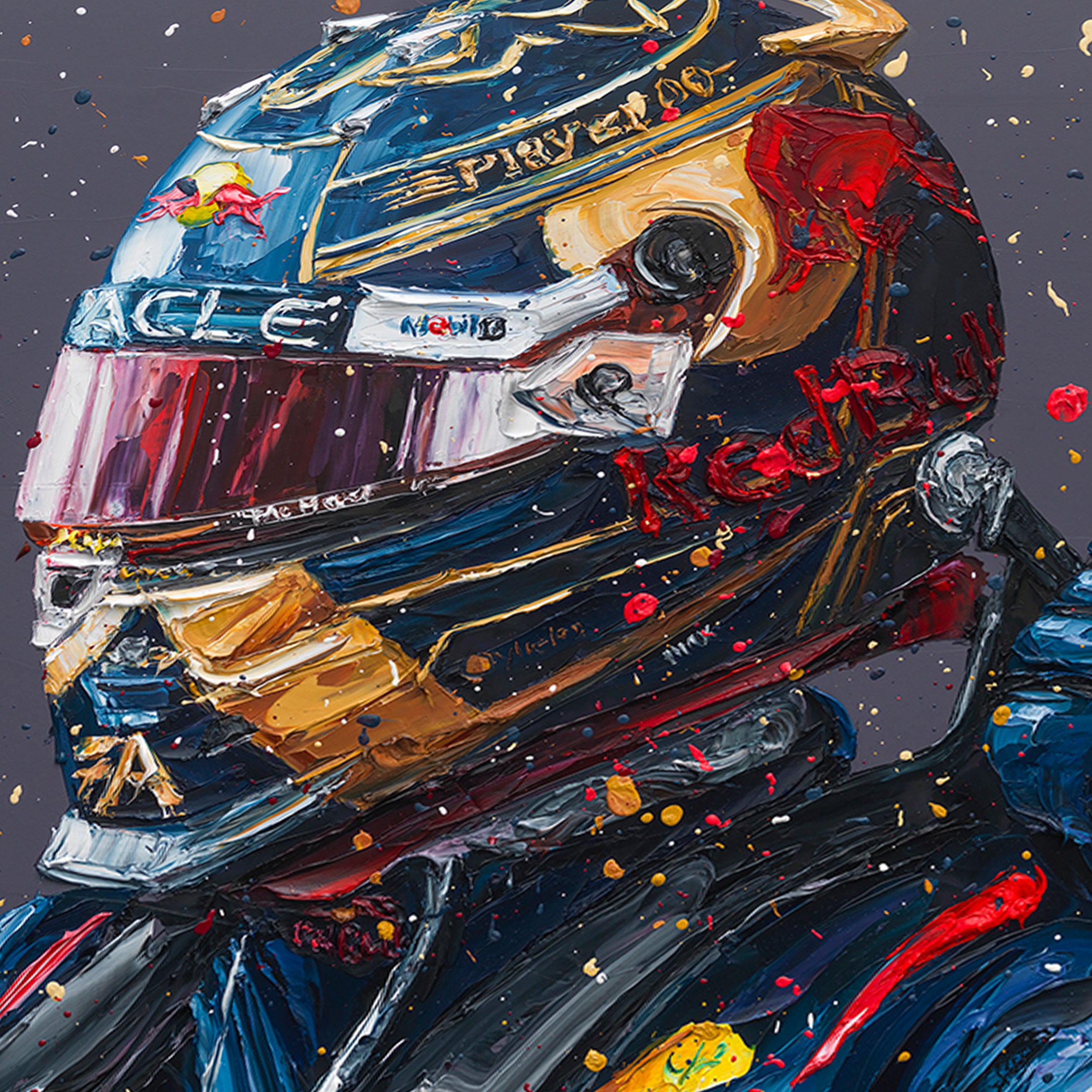 Max Verstappen 2023 ‘World Title’ Hand Embellished Canvas – Paul Oz