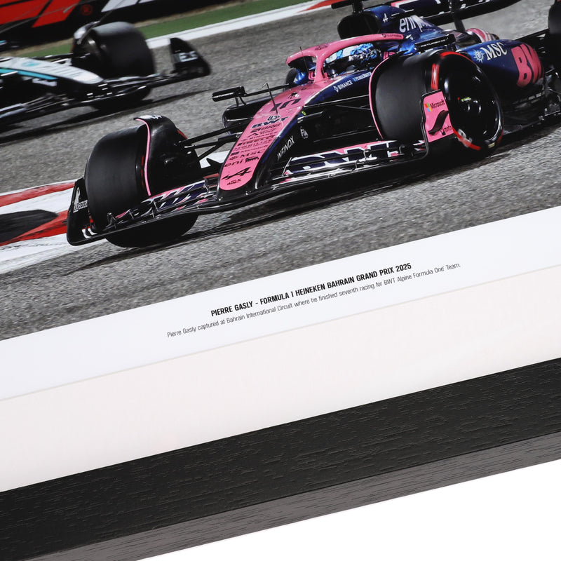 Pierre Gasly Signed 2025 BWT Alpine F1 Team Photo - Bahrain GP