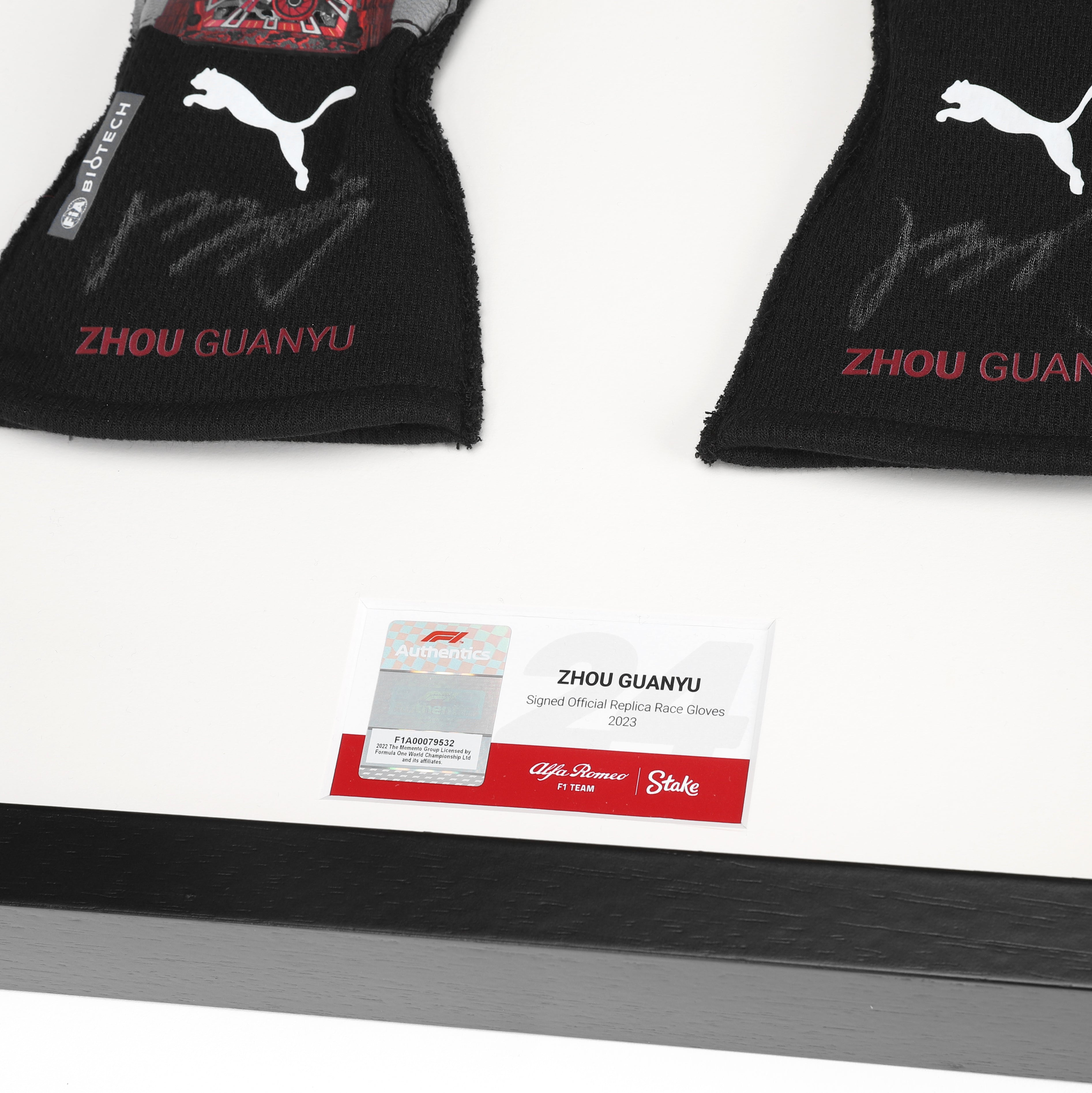 Officially Licensed 2023 Signed Alfa Romeo F1 Team Stake Gloves - Zhou Guanyu Edition