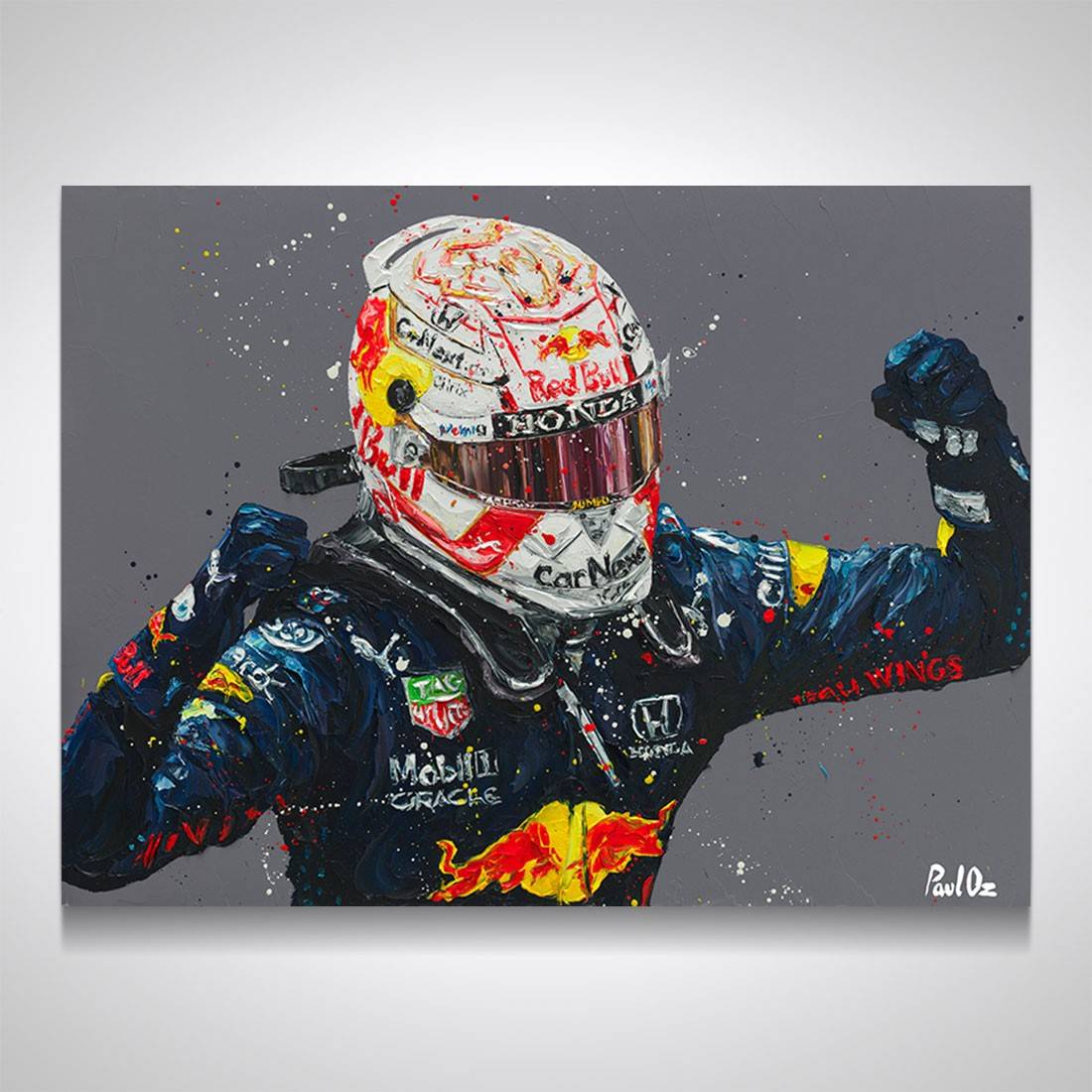 Max Verstappen 2021 Monte Carlo Hand Embellished Canvas - Paul Oz