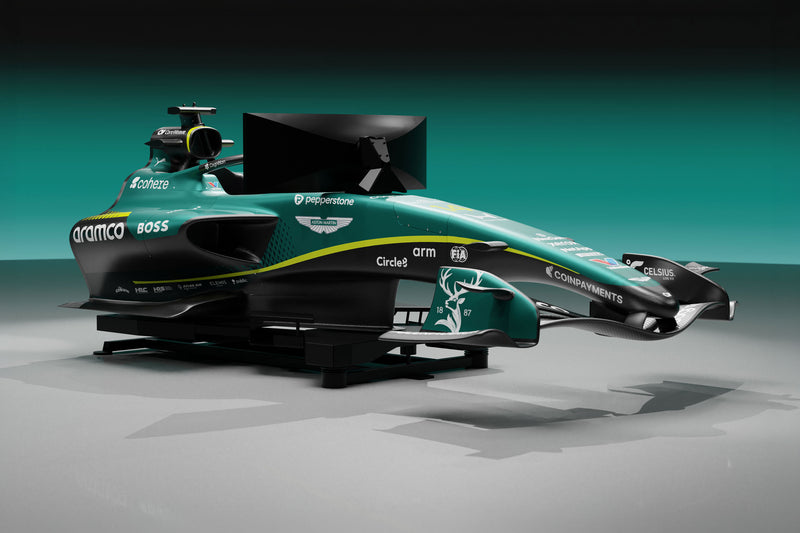 2026 Aston Martin Aramco F1® Team Formula 1-inspired racing simulator, premium collector display for motorsport enthusiasts
