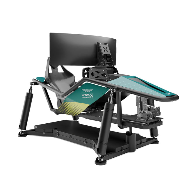 Aston Martin Aramco F1 Team motion simulator X6 platform full racing setup immersive driving experience