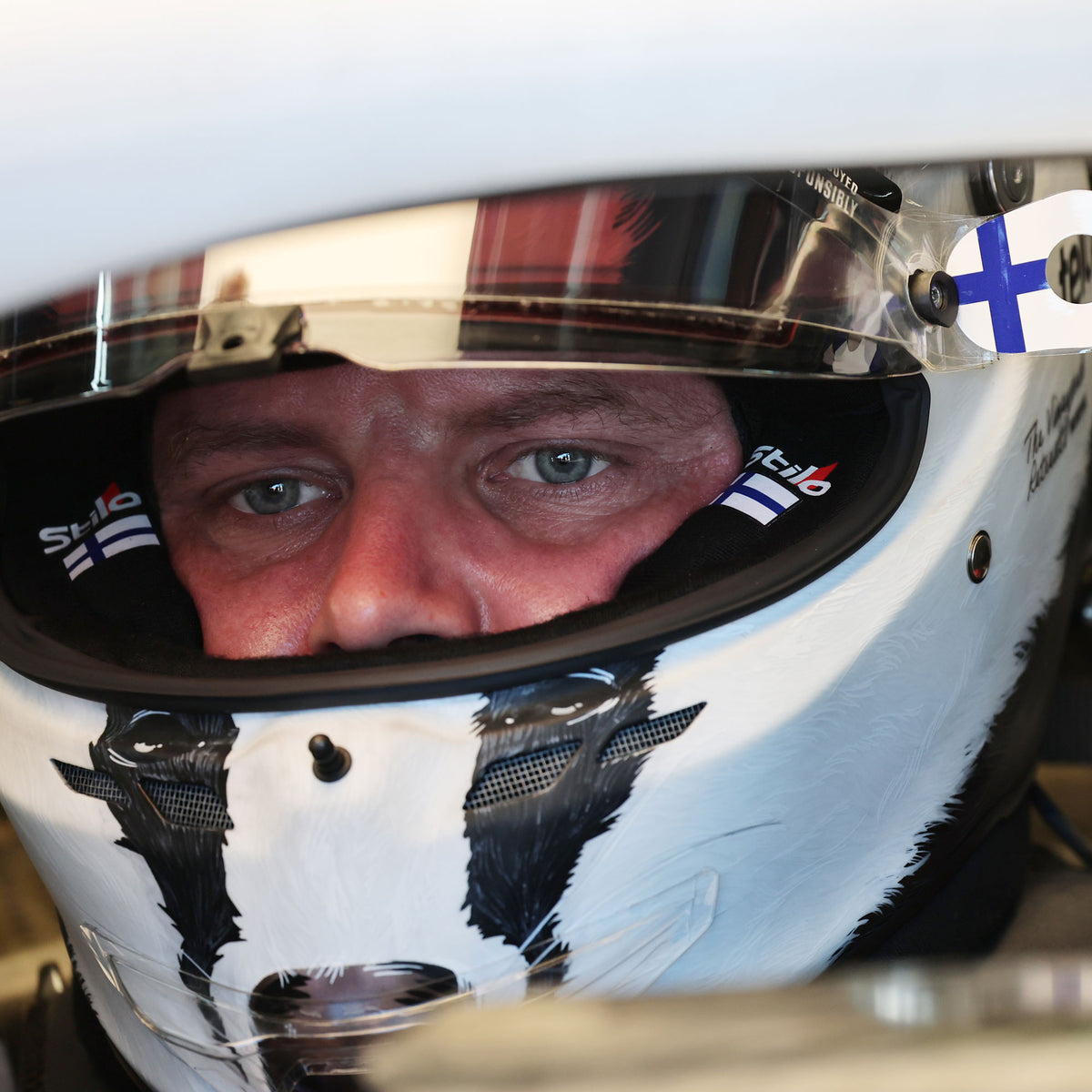 The Austin Auction LOT 051 - Valtteri Bottas 2026 Used Monaco ‘Nigel the Badger’ Helmet with Meet & Greet