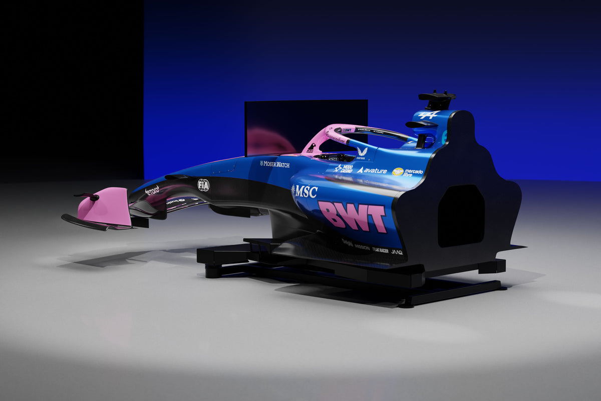 BWT Alpine Formula One™ Team 2026 racing simulator, Formula 1-inspired collector display for dedicated motorsport enthusiasts