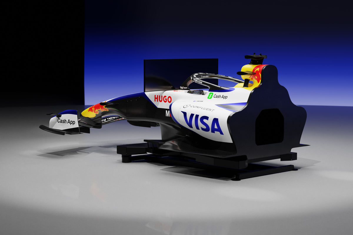 Visa Cash App Racing Bulls F1® Team 2026 racing simulator, Formula 1-inspired collector display for dedicated motorsport enthusiasts