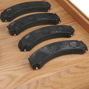 Lando Norris 2022 McLaren F1 Team Australian Grand Prix-used brake disc and branded brake pad desk celebrating Formula 1 engineering excellence