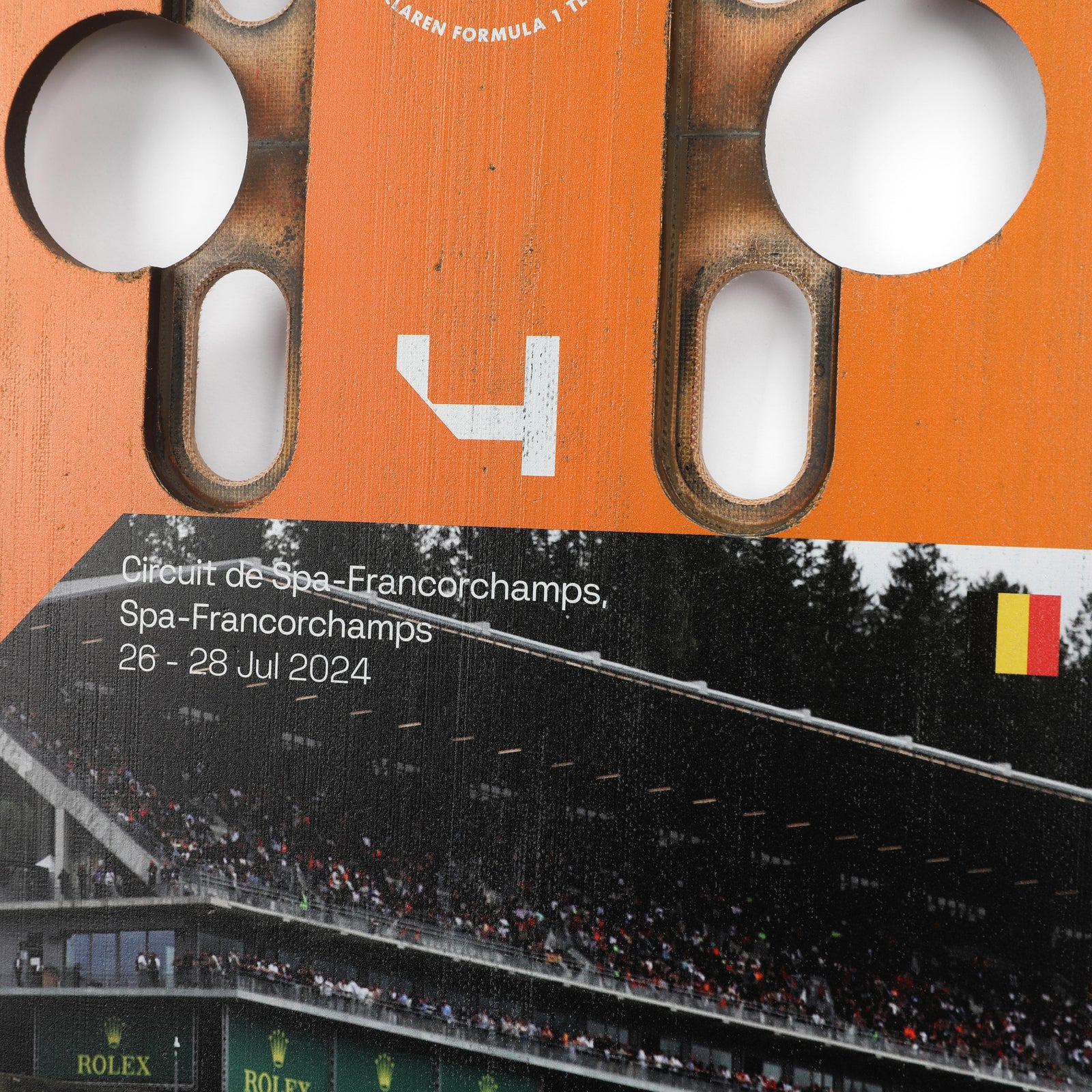 Lando Norris 2024 McLaren Formula One Team Grand Prix Used Front Skid Plank Wall Art - Belgium