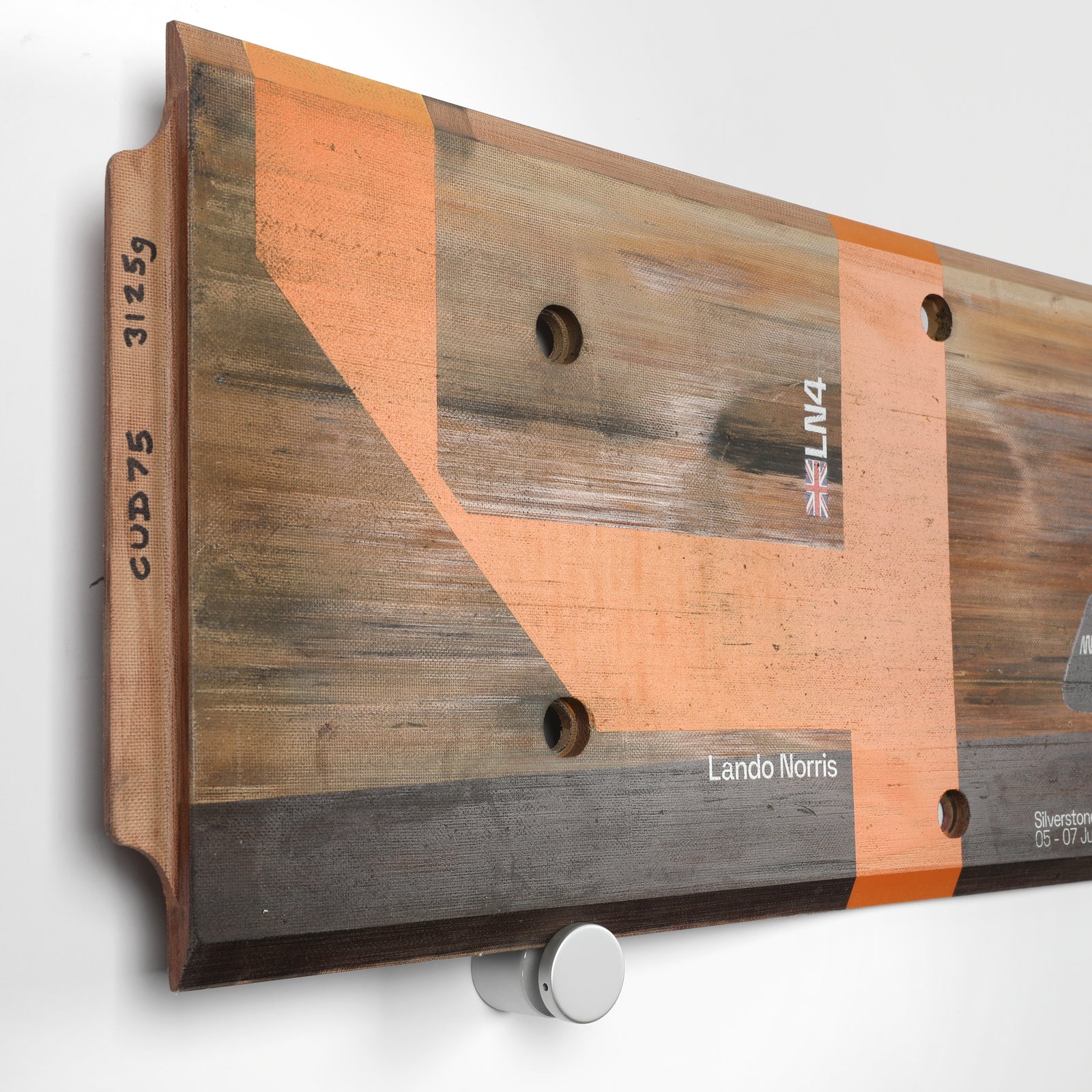 Lando Norris 2024 McLaren F1 Team Race Used Skid Plank Wall Art - British GP