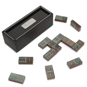 Mercedes-AMG F1® Team skid plank dominoes set crafted from authentic Formula 1 race-used skid plank, premium collector display and motorsport memorabilia