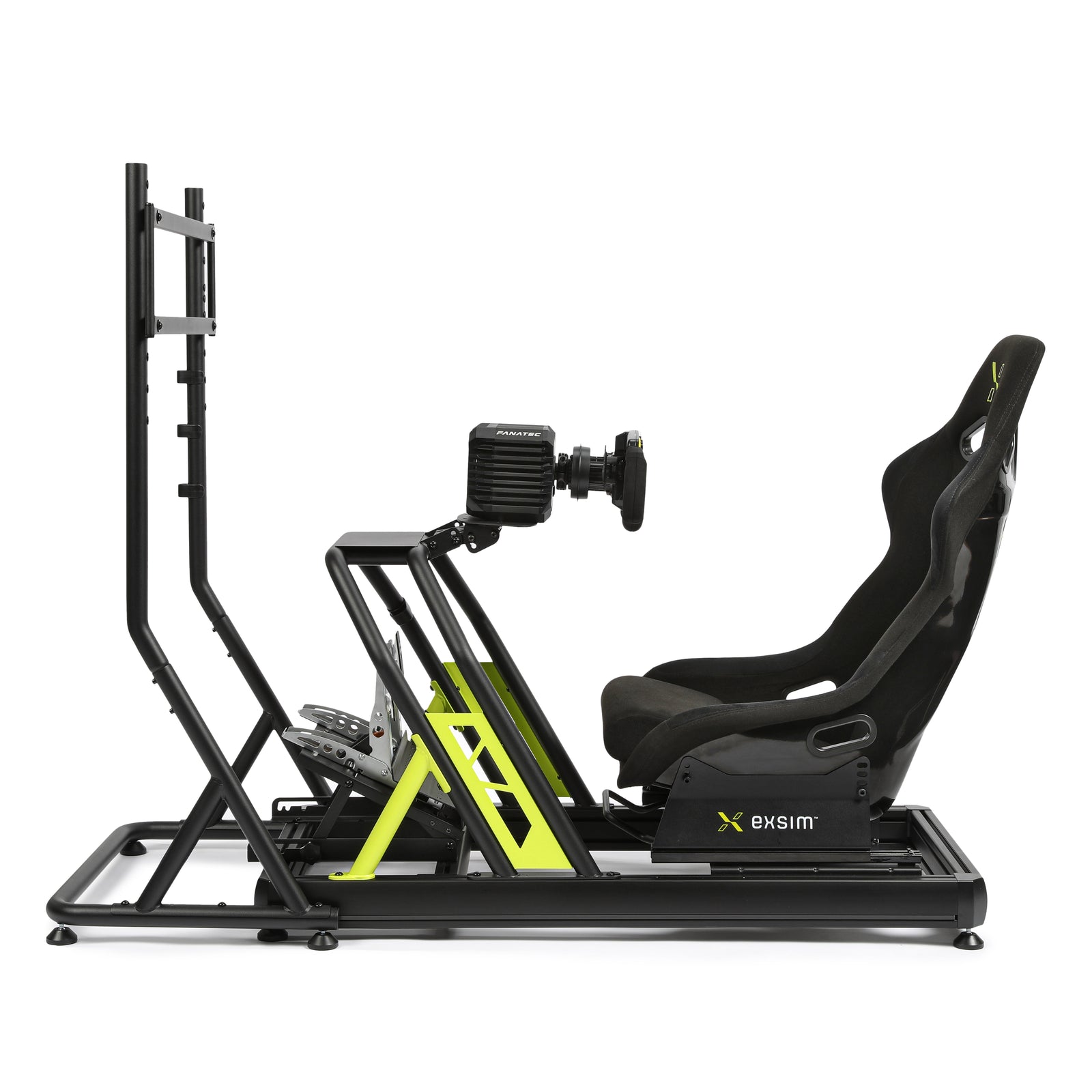 TRK Sim Racing Cockpit Bundle - Includes Cockpit Frame, Screen Mount, Fanatec Wheel Base, Wheel & Pedals