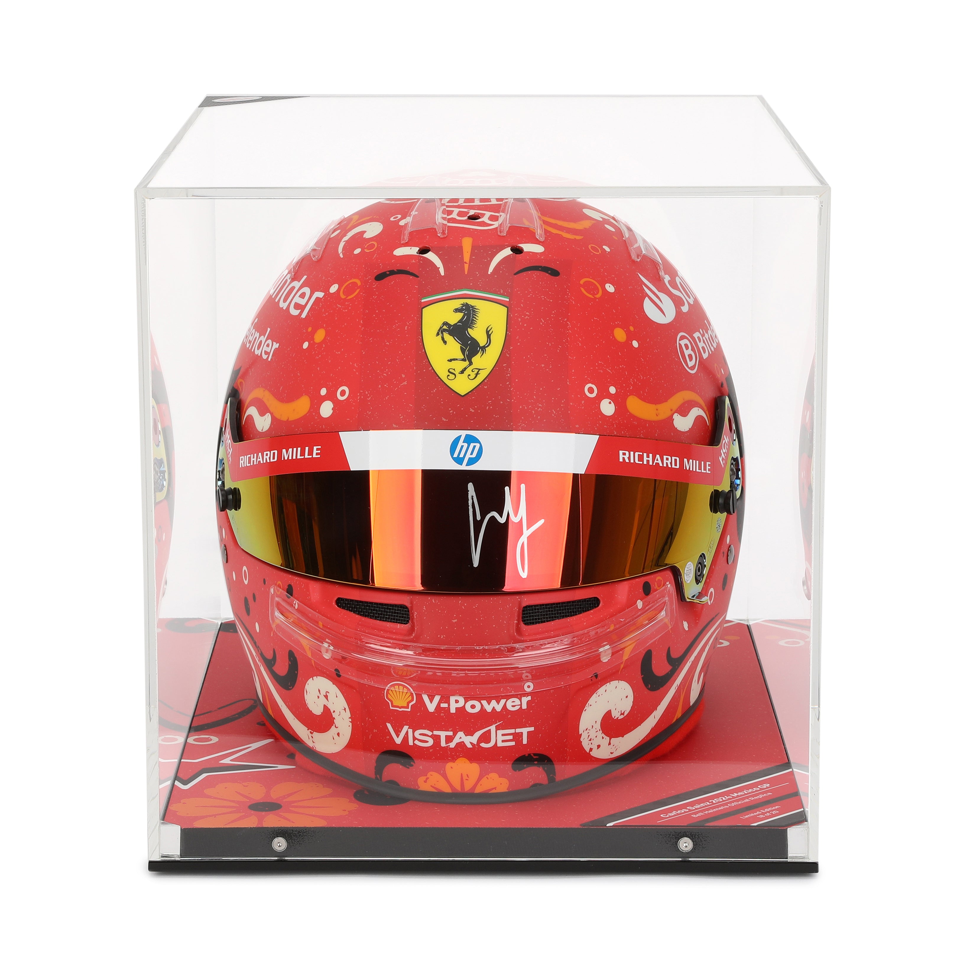 Carlos Sainz 2024 Scuderia Ferrari Signed Replica Helmet Mexico