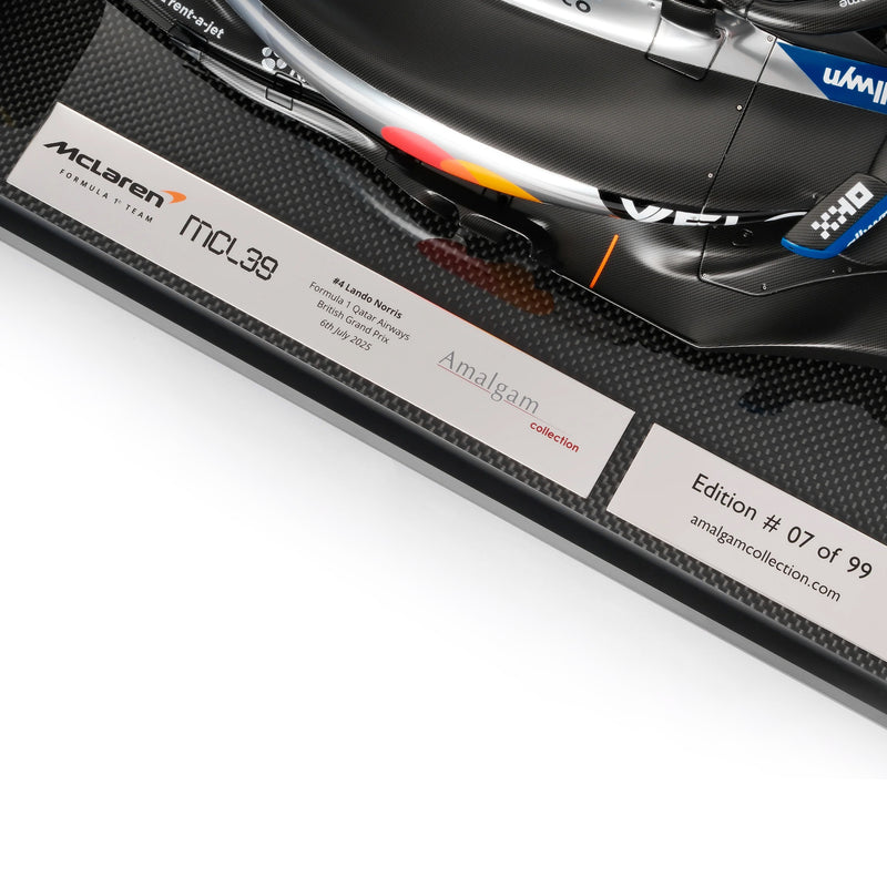 Lando Norris 2025 McLaren MCL39 1:8 Scale Model - British GP Amalgam Collection