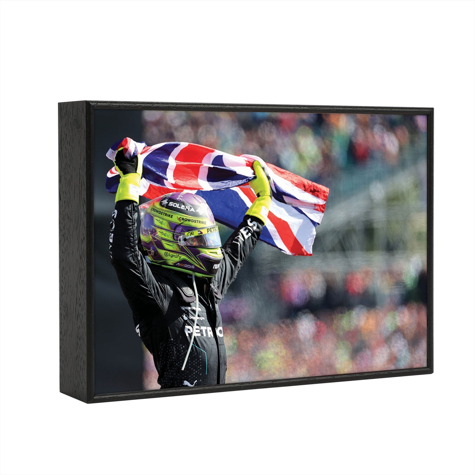 Lewis Hamilton 2024 Mercedes-AMG Petronas Frame Print - King of the British GP