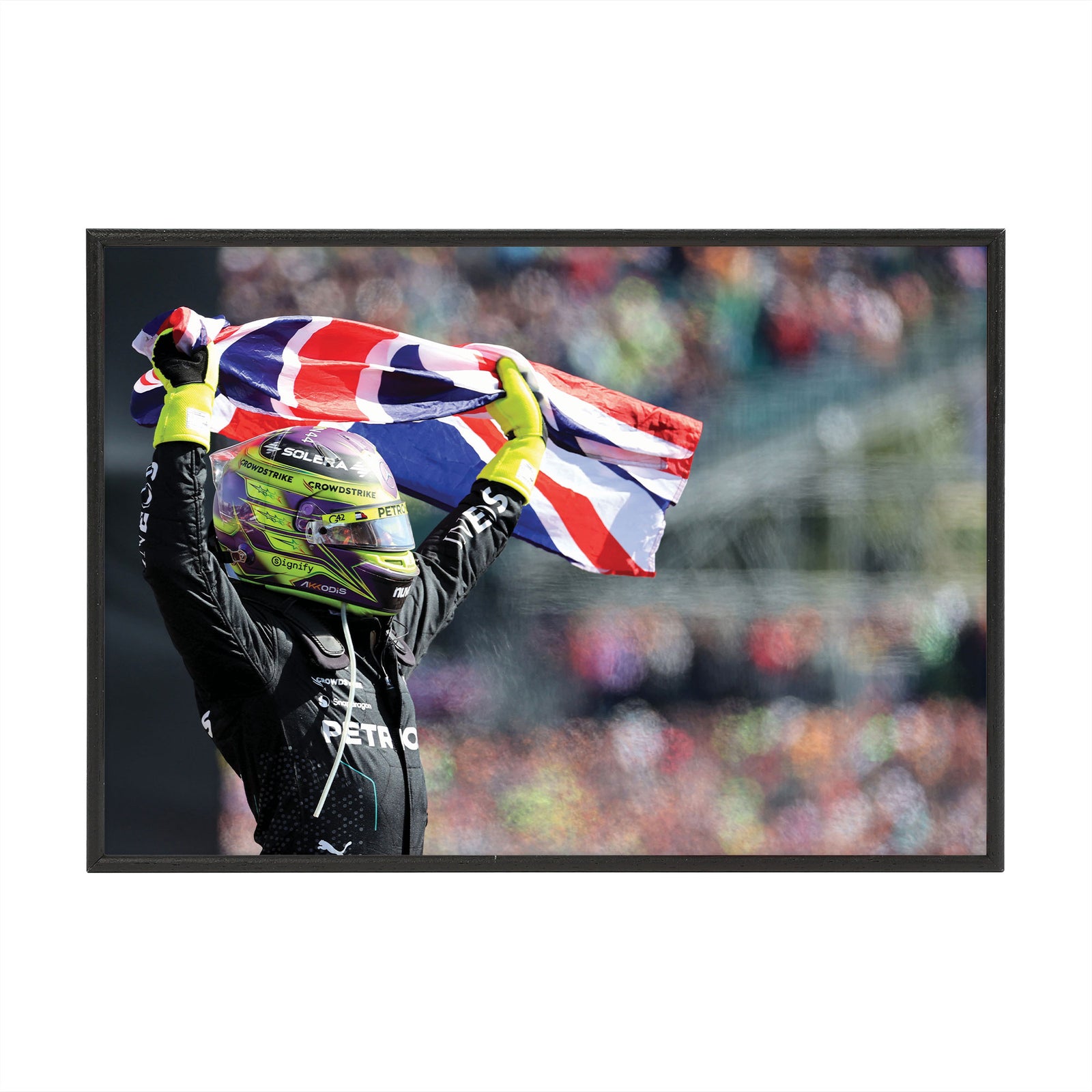 Lewis Hamilton 2024 Mercedes-AMG Petronas Frame Print - King of the British GP