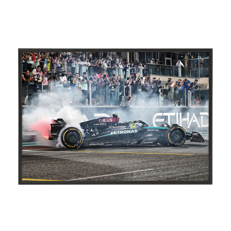 Lewis Hamilton 2024 Mercedes AMG Petronas Print - The Farewell - Abu Dhabi GP - Box Frame