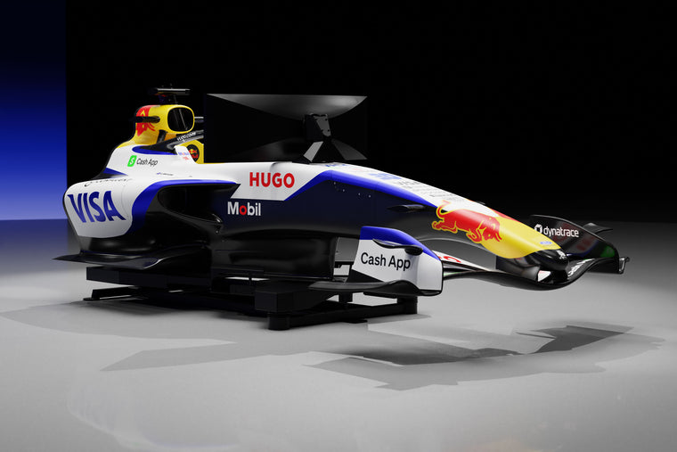 2026 Visa Cash App Racing Bulls F1® Team Formula 1-inspired racing simulator, luxury motorsport collector piece for immersive home or office display