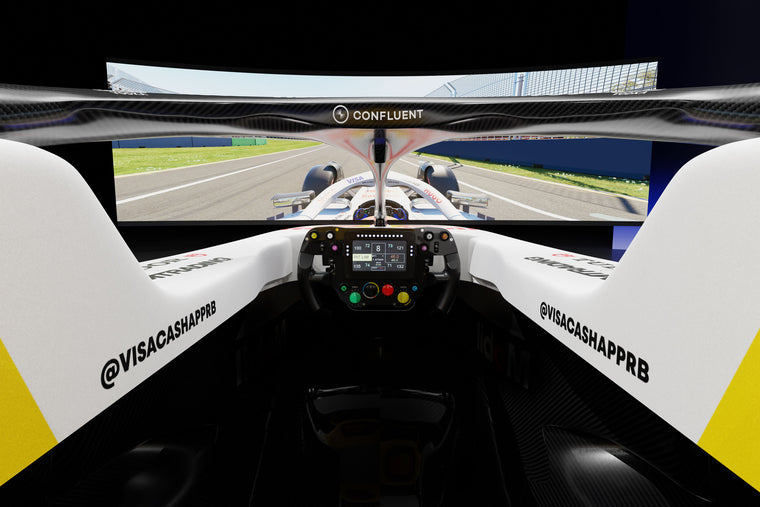 Visa Cash App Racing Bulls F1® Team 2026 Formula 1-inspired racing simulator, premium Formula One collector piece for showroom, home or office display
