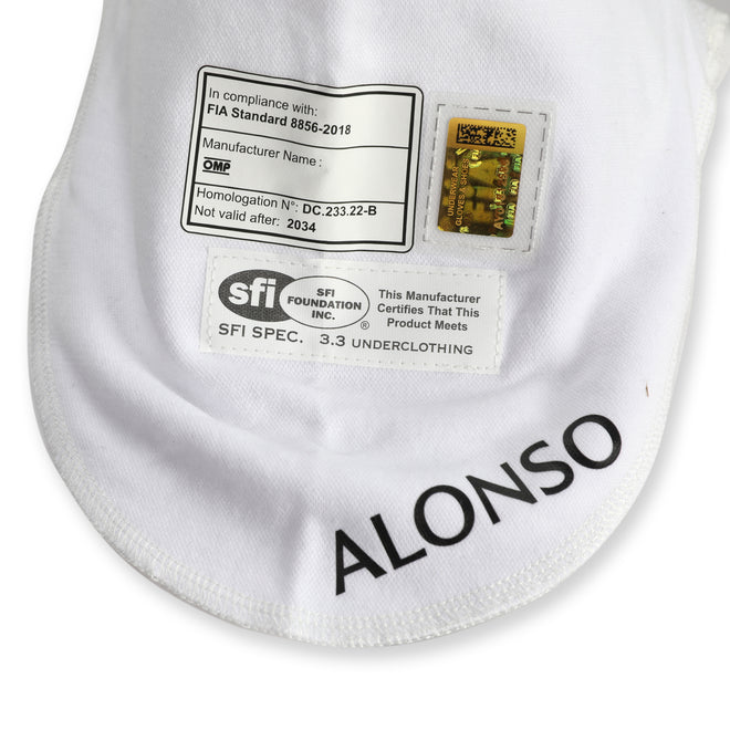Auction LOT 127 - Fernando Alonso 2024  Aston Martin Aramco F1 Team Un-Signed Balaclava - White