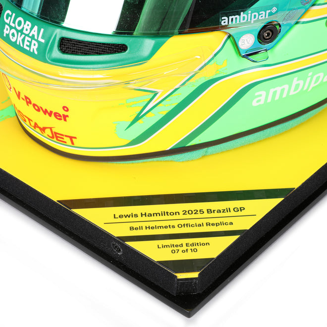 The Silverstone Auction LOT 034 - Lewis Hamilton 2025 Signed Ferrari Replica Helmet BRAZIL GP
