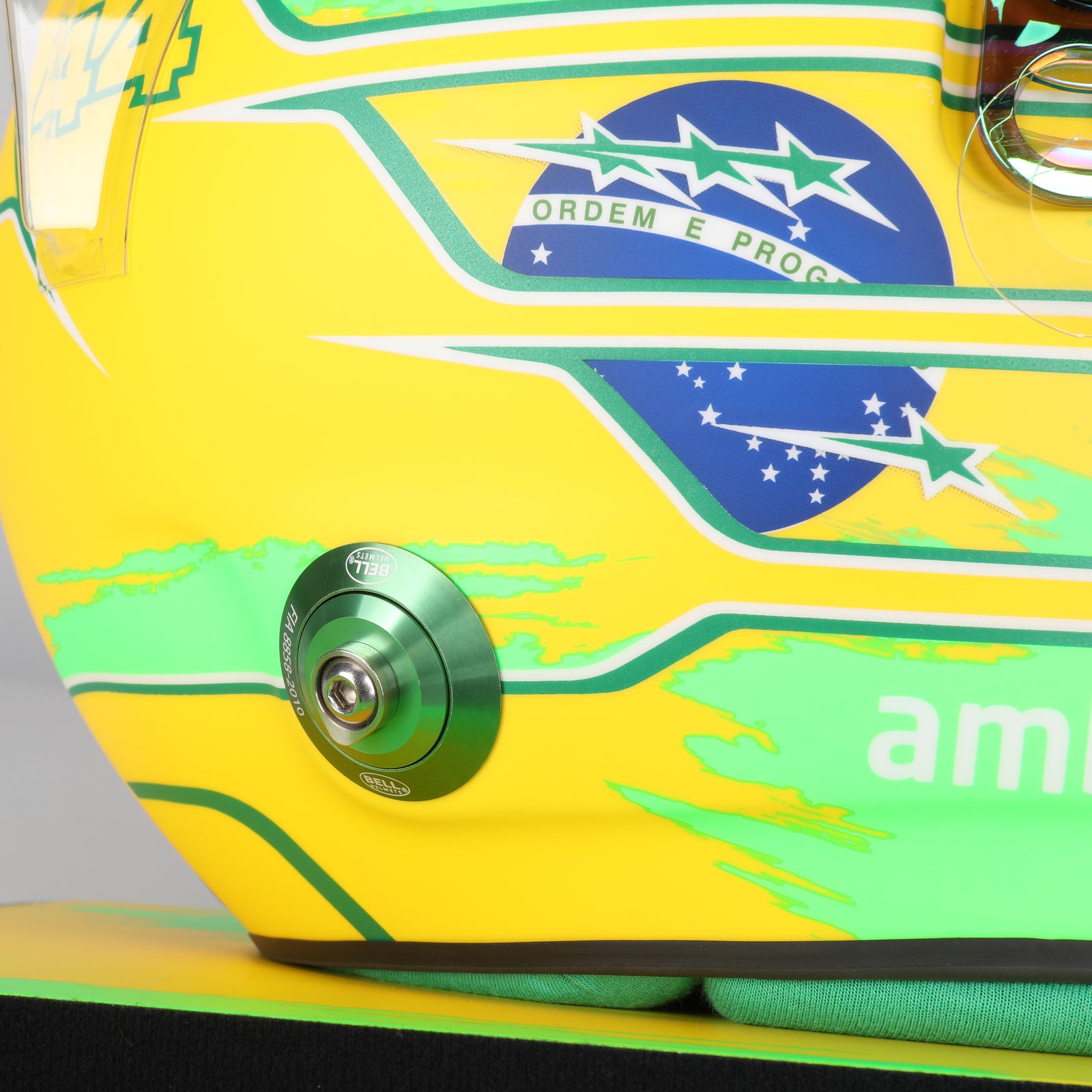 The Silverstone Auction LOT 034 - Lewis Hamilton 2025 Signed Ferrari Replica Helmet BRAZIL GP