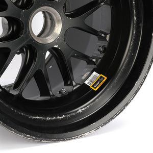 Close-up of Mercedes AMG Petronas F1 Team 2022 Rear Wheel Rim Table Formula 1 memorabilia detail