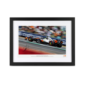 Lando Norris signed 2025 McLaren F1 Team photo from the British Grand Prix authentic Formula 1 memorabilia for collector display