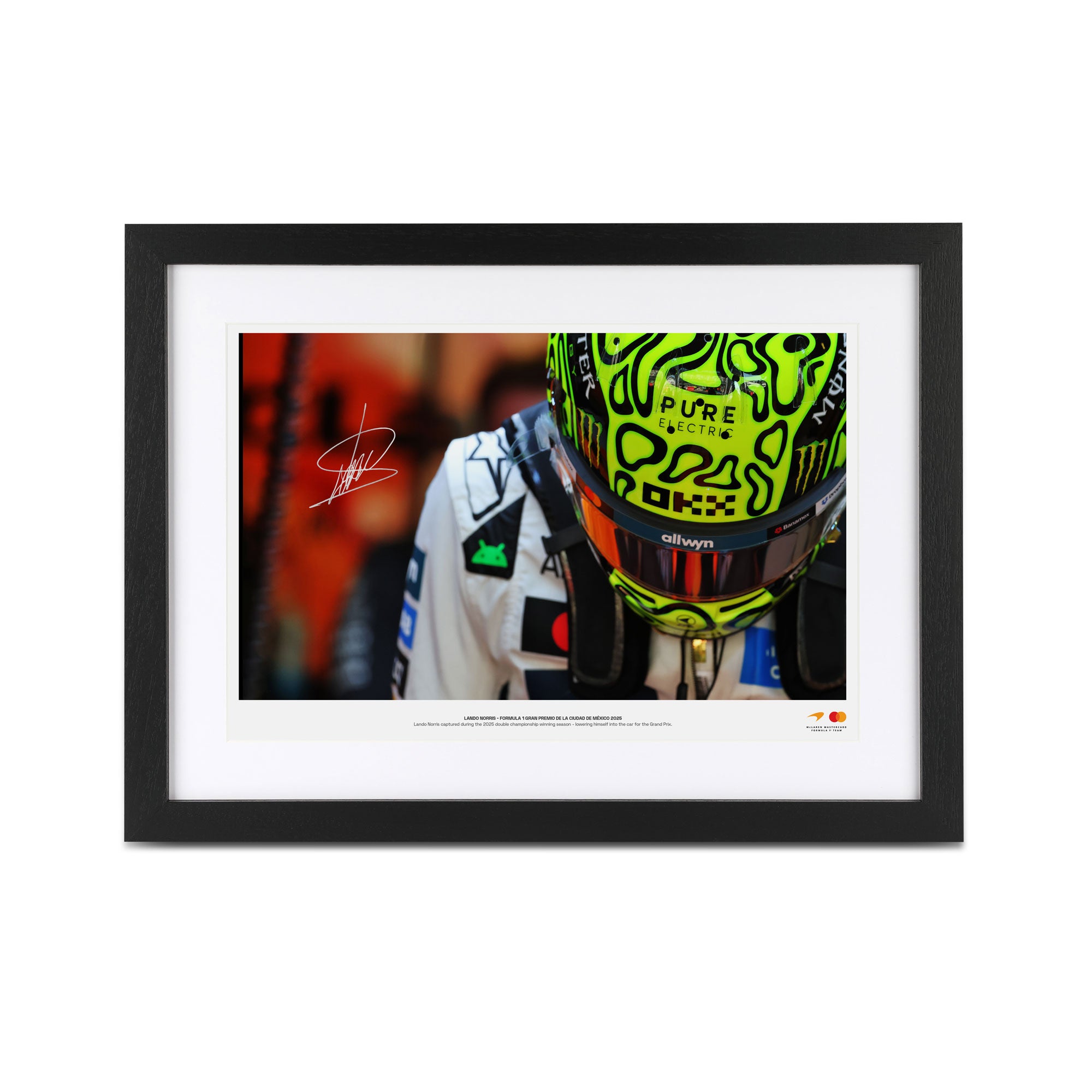 Lando Norris Signed 2025 McLaren Team Photo Mexican GP v2
