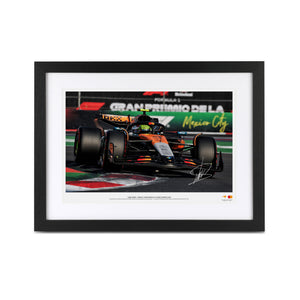 Lando Norris signed 2025 McLaren F1 Team Formula 1 photo from the Mexican Grand Prix premium collector display