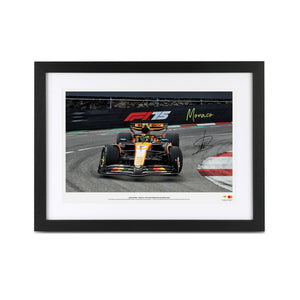 Lando Norris signed 2025 McLaren F1 Team photo from the Monaco Grand Prix authentic Formula 1 memorabilia for collector display