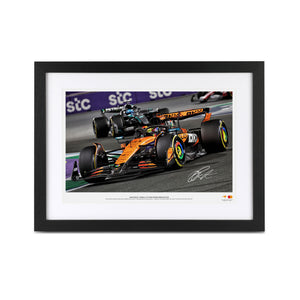 Oscar Piastri signed 2025 McLaren F1 Team photo from the Saudi Arabian Grand Prix authentic Formula 1 memorabilia for collector display