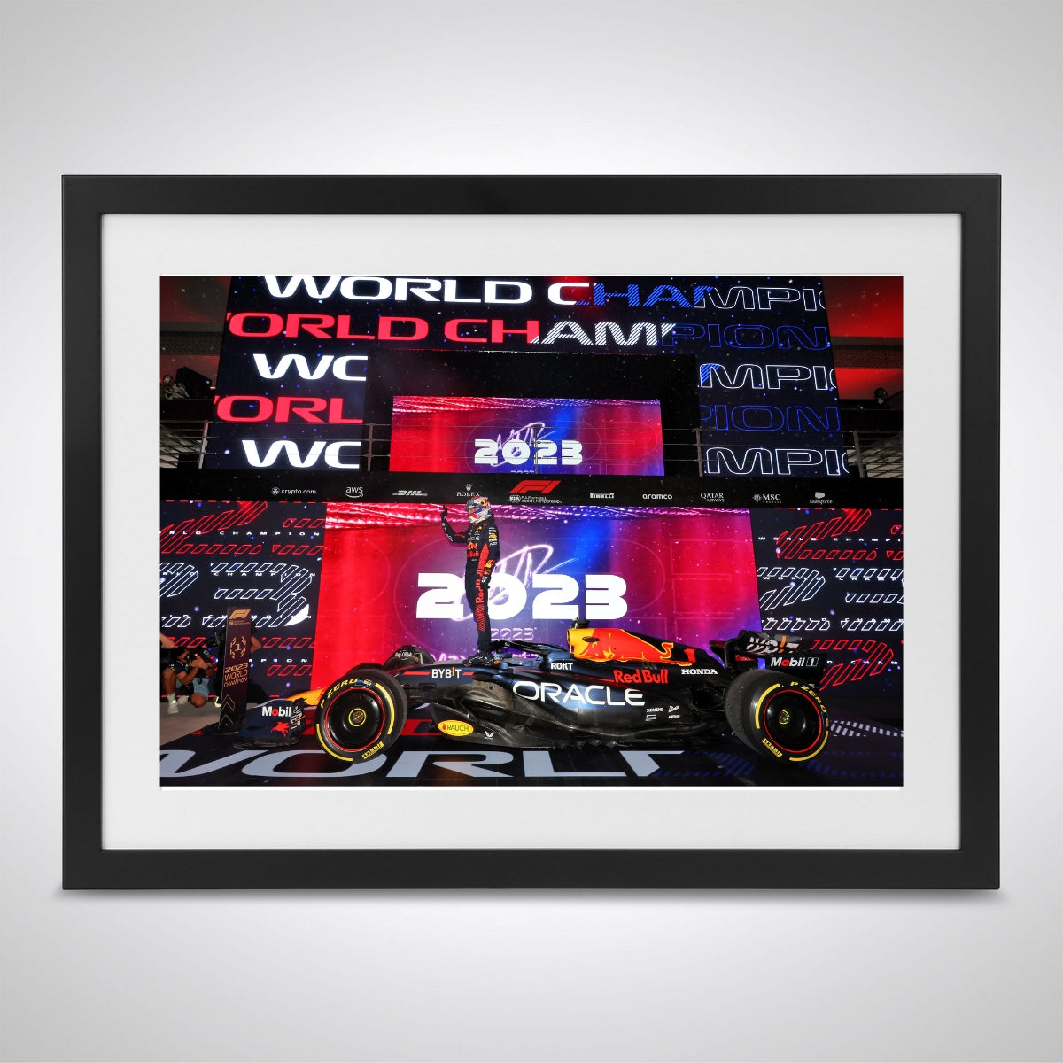 Max Verstappen 2023 'Three-Time World Champion' Print - Qatar GP