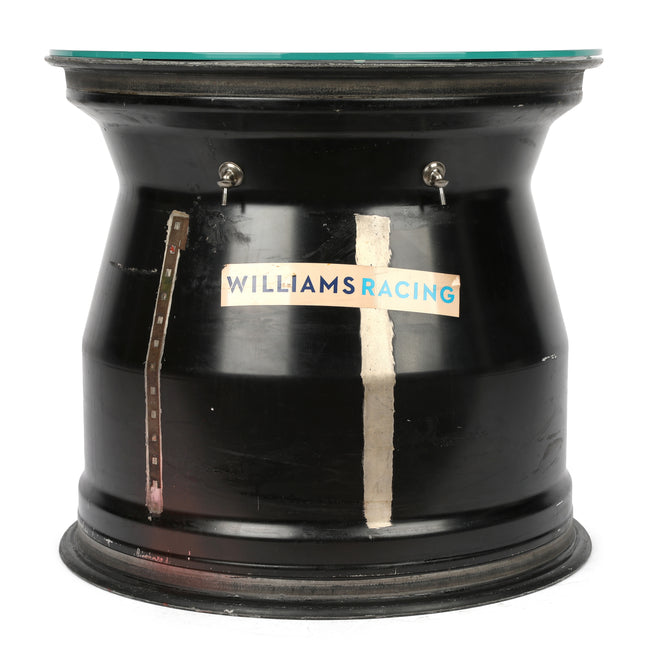Williams Racing rear wheel rim table used by Alex Albon at the 2023 Dutch Grand Prix motorsport display piece